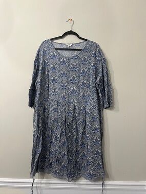 Simply Be Blue and White BoHo  Maxi Dress